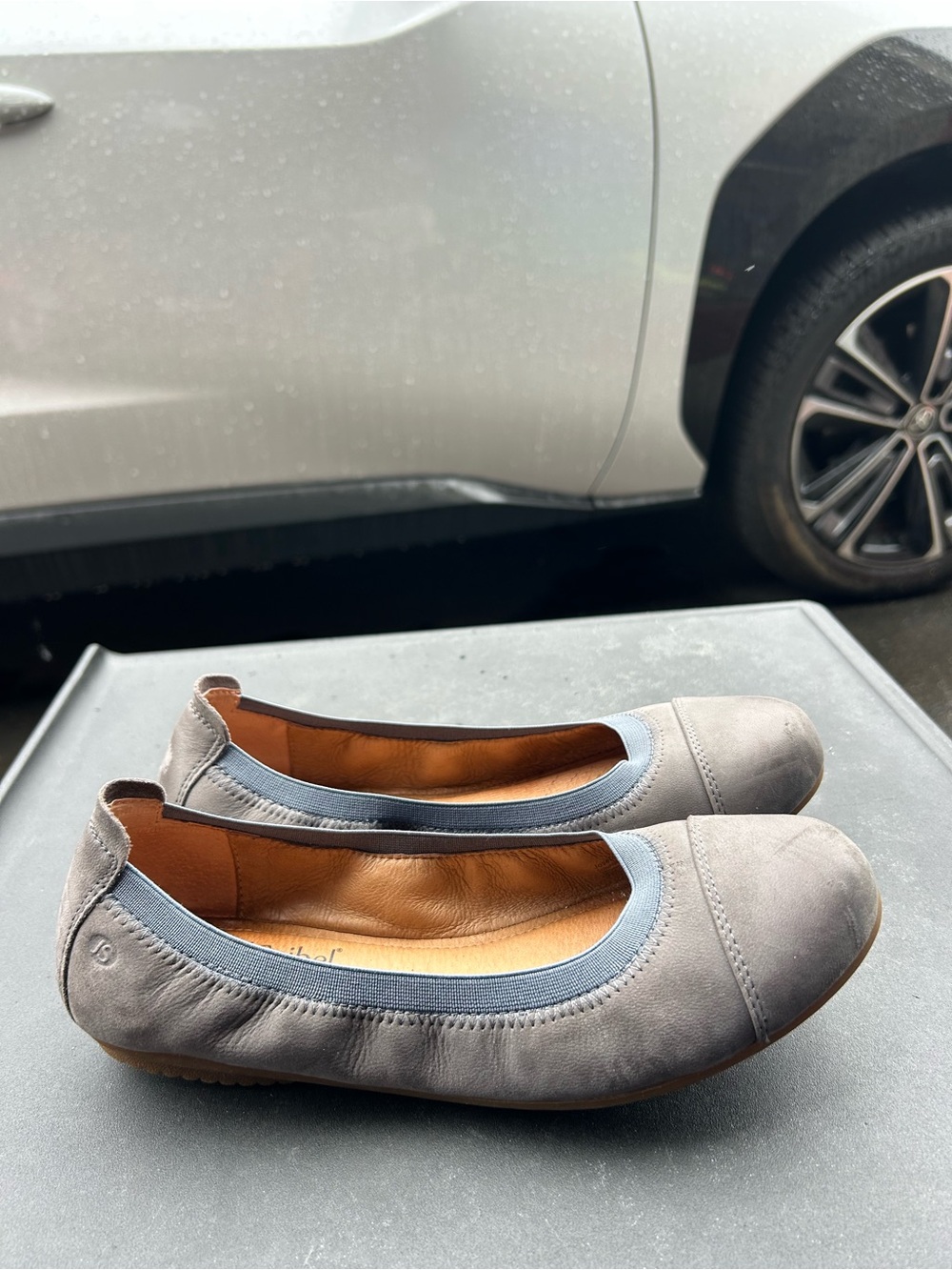 Josef Seible Woman's Gray Ballet Flats slip On Shoes Size 38/7US